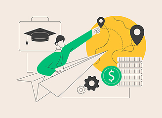 Image showing Brain drain abstract concept vector illustration.