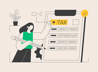 Image showing Paper tax filing abstract concept vector illustration.