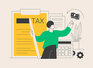 Image showing Fill out your tax return abstract concept vector illustration.