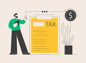 Image showing Income tax and benefit return abstract concept vector illustration.