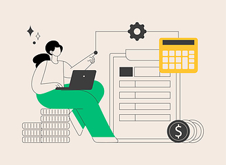 Image showing Net income calculating abstract concept vector illustration.