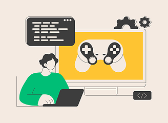 Image showing Computer games development abstract concept vector illustration.