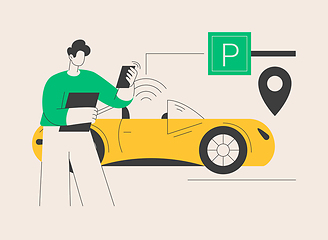 Image showing Self-parking car system abstract concept vector illustration.