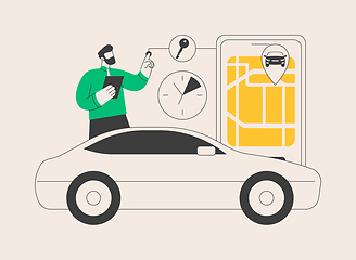 Image showing Carsharing service abstract concept vector illustration.