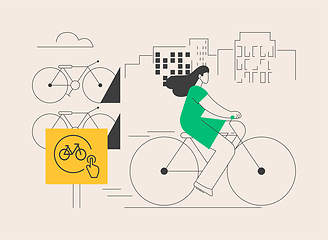 Image showing Bike sharing abstract concept vector illustration.