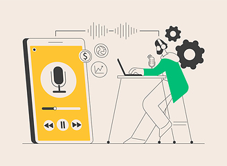 Image showing Podcast content abstract concept vector illustration.