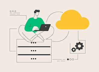 Image showing Backup server abstract concept vector illustration.