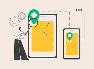 Image showing Cross-device tracking abstract concept vector illustration.
