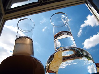 Image showing Carafe of clean and dirty water