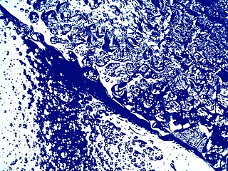 Image showing Blue abstract - water and oil