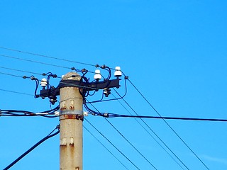 Image showing Old  power pole