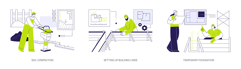 Image showing Residential area building process abstract concept vector illustrations.