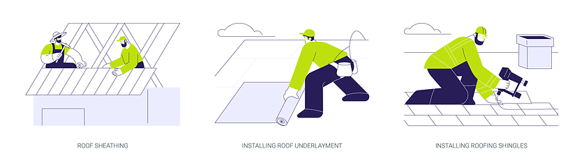 Image showing Private house roofing abstract concept vector illustrations.