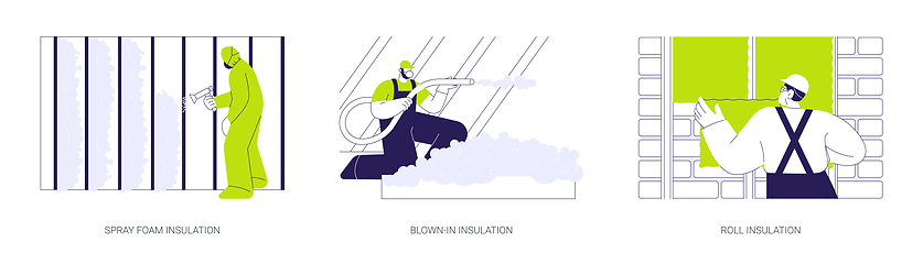 Image showing Private house insulation abstract concept vector illustrations.