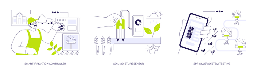 Image showing Irrigation system components abstract concept vector illustrations.