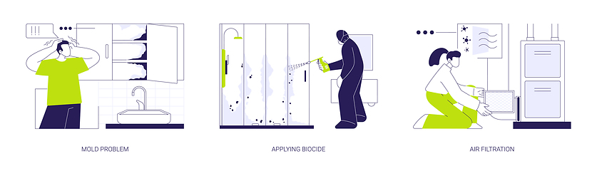 Image showing Mold removal in private house abstract concept vector illustrations.