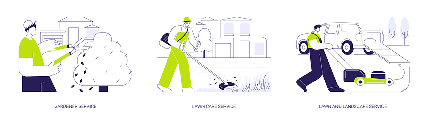 Image showing Backyard maintenance service abstract concept vector illustrations.