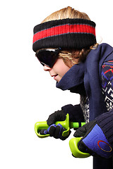 Image showing boy skiing