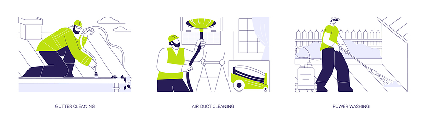 Image showing Property cleaning services abstract concept vector illustrations.