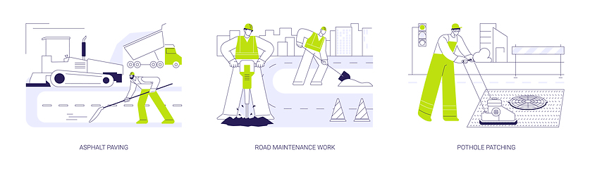 Image showing Road maintenance and repair abstract concept vector illustrations.