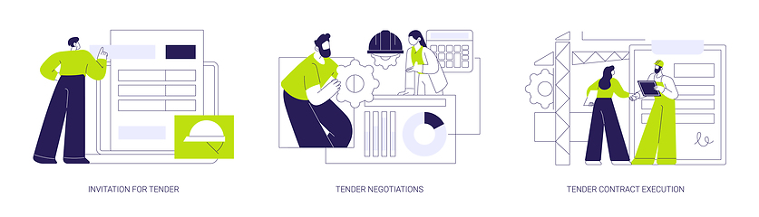 Image showing Construction tender abstract concept vector illustrations.