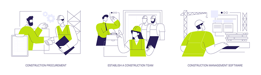 Image showing Hiring general contractor abstract concept vector illustrations.