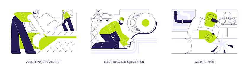 Image showing Underground utility installation abstract concept vector illustrations.