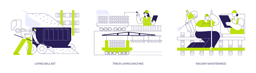 Image showing Railway construction abstract concept vector illustrations.