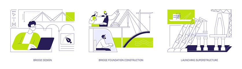 Image showing Bridge building abstract concept vector illustrations.