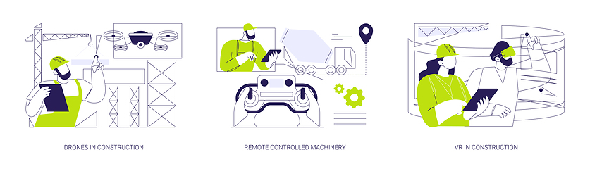 Image showing AI technology in construction abstract concept vector illustrations.