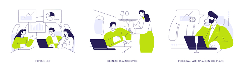 Image showing Business travel by plane abstract concept vector illustrations.