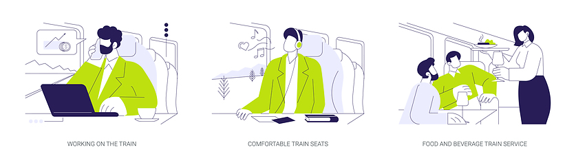 Image showing Business travel by high-speed train abstract concept vector illustrations.