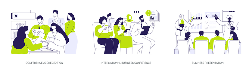 Image showing International business conference abstract concept vector illustrations.