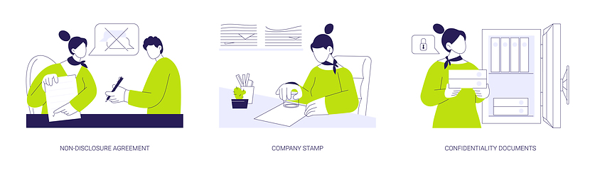 Image showing Corporate business paperwork abstract concept vector illustrations.