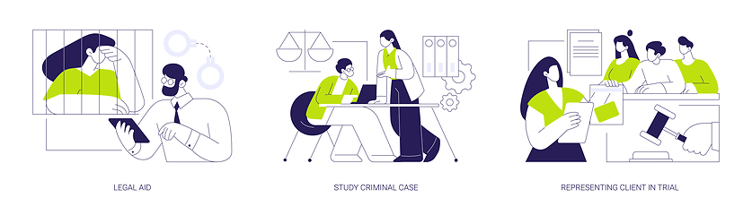 Image showing Criminal lawyer abstract concept vector illustrations.