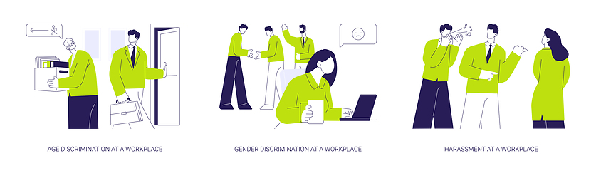 Image showing Inequality at workplace abstract concept vector illustrations.