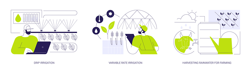 Image showing Precision irrigation abstract concept vector illustrations.