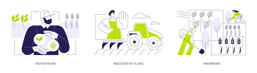 Image showing Soil degradation protection abstract concept vector illustrations.