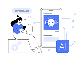 Image showing AI-Enhanced Chatbots for Customer Support abstract concept vector illustration.