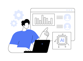 Image showing AI-Powered Predictive Customer Sentiment Analysis abstract concept vector illustration.