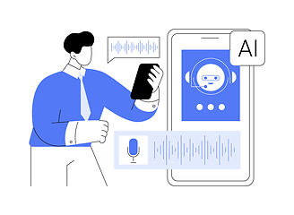 Image showing Voice-Activated Customer Support by AI abstract concept vector illustration.