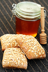 Image showing buns and honey