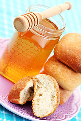 Image showing buns and honey
