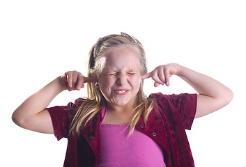 Image showing Girl Plugging Ears