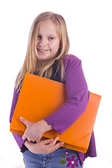Image showing Girl With Orange Folder