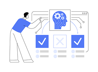 Image showing AI-Backed Proactive Issue Resolution abstract concept vector illustration.