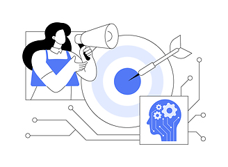 Image showing AI-Driven Targeted Marketing Strategies abstract concept vector illustration.
