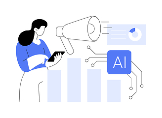 Image showing AI-Powered Predictive Marketing Insights abstract concept vector illustration.