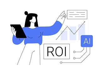 Image showing ROI and Attribution Analysis with AI abstract concept vector illustration.