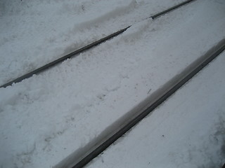 Image showing Rails with snow